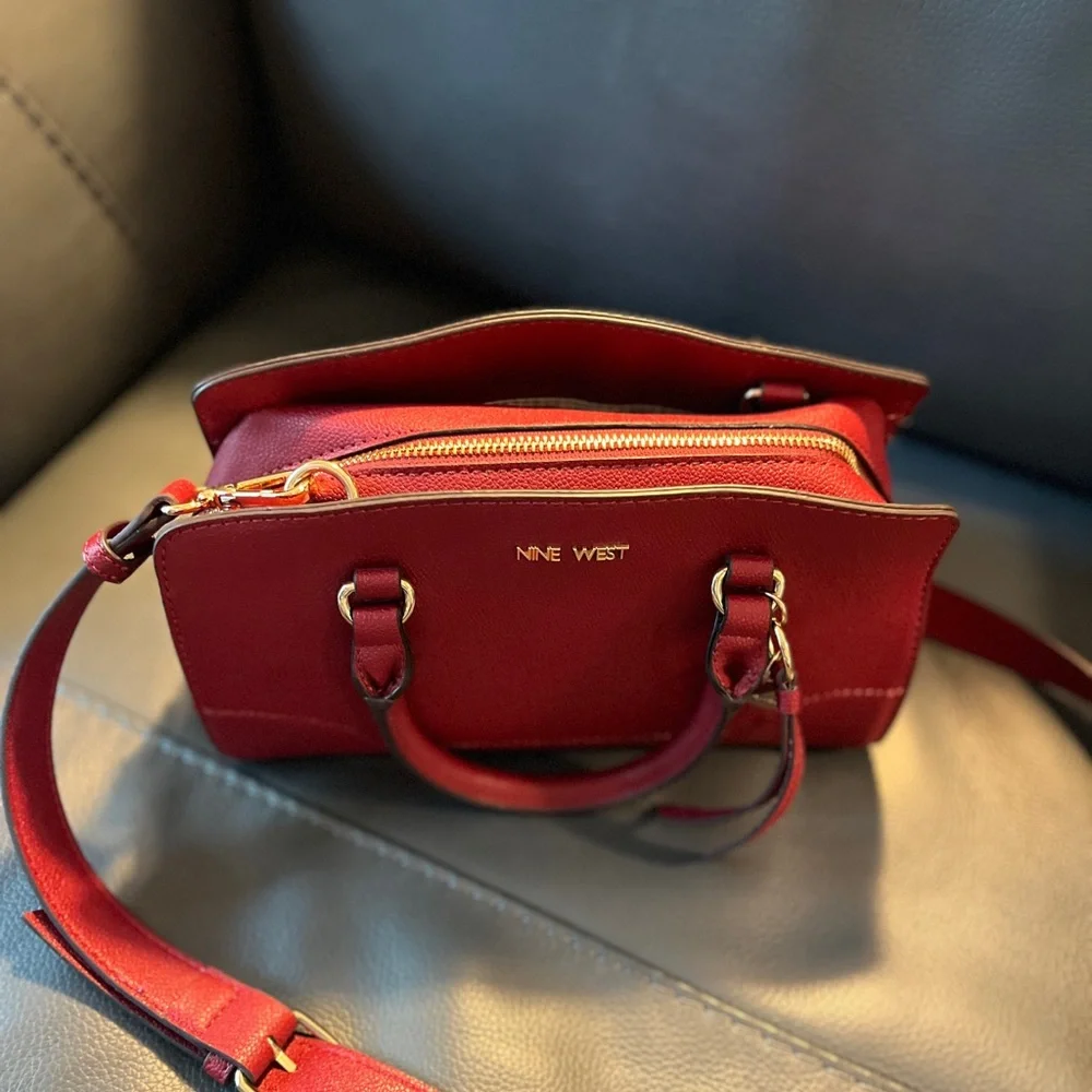 Nine West Red Satchel Crossbody Bag